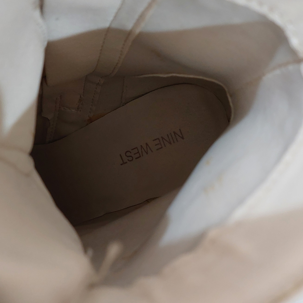 Cream Nine West Heeled Boots Size 9.5 - Picture 11 of 11